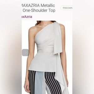 BCBGMaxAzria One-Shoulder  light gray blouse